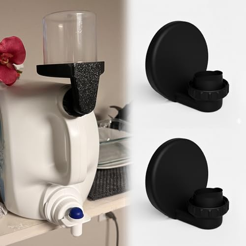 2 Pack Laundry Detergent Cup Holder with Drain - for ArmHammer, for Persil, for Purex, for Tide, for Gain and Other, Easy Attachment to Most Bottles (Black, for Tide, Gain, Downy)
