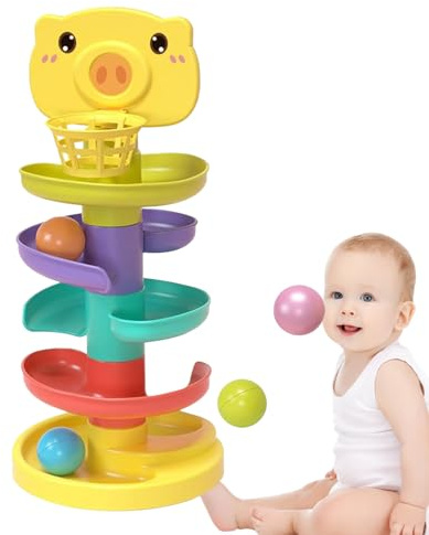 Bollrampleksak för - färgglada bollsvarvar, hållbart fallspår | roligt logikspel | Orbital Learning för, stam utbildning, spelrum, present, utveckling