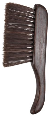 sourcing map Hand Broom Brush 11 Soft Bristles Dusting Brush Cleaning Duster with Curved Handle and Three Rows of Bristles for Car Bed Counter Sofa Furniture Clothes, Brown