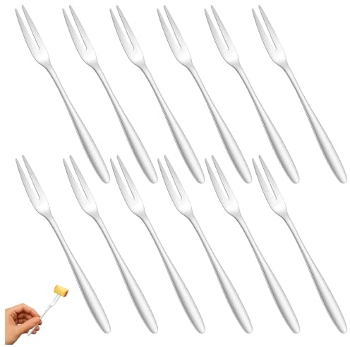 Pastry Forks, Fruit Forks, 12Pcs Quality Stainless Steel Fork Gift Sets for Escargot Olive Prawn Crab Cocktail Antipasti Cheese Pastry Dessert Fruit Salad Appetizer