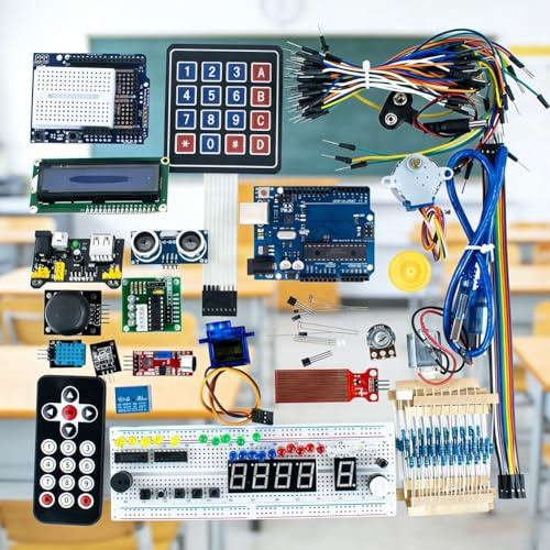 Per Arduino Kit di Avvio, R3 Set di Apprendimento Super Comprensivo con per Aggiornamento RFID Elettronica Progetto DIY per Principianti Studenti Hobby (UNO-1)