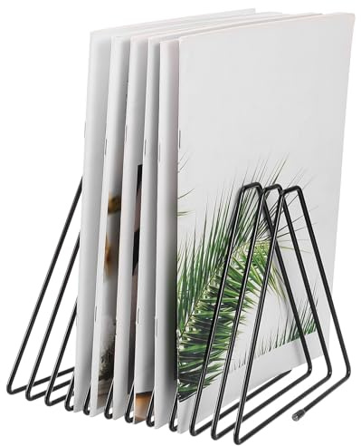 Justerbar triangel metallfilhållare – 11 spår minimalistisk svart trådskrivbord för kontor hem och skola – snygg filsorterare för effektiv arbetsyta