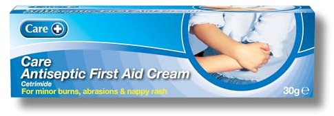Care Antiseptic First Aid Cream, for Minor Burns, Abrasions and Nappy Rash, Suitable for All, Contains Cetrimide 0.5%, 30g Cream