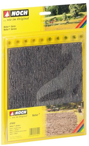 NOCH Natur+ „Acker“, Hartschaum mit realistischer Ackerstruktur, 21 x 19 cm ideal für H0 und TT, Schwarz