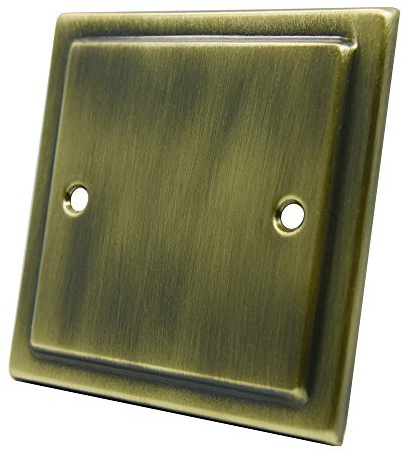 AET VAB1GBP 1 Gang Victorian Antique Brass Electrical Blanking Plate