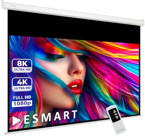 ESMART Professional MIMOTO Tageslicht-Motor-Leinwand GRAU 354 cm Bild 332 x 187 cm (150) 16:9 | Programmierbare Fernbedienung | Heimkino elektrische Beamer Projektionsleinwand Motor Leinwand LCD LED