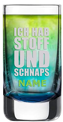 Schott Zwiesel Schnapsglas [Paris] mit individueller Gravur [Name] und [Motiv - Ich Hab Stoff Und Schnaps] - MeinGlas