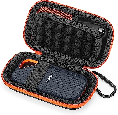 Estuche para Sandisk Extreme/Sandisk Extreme Pro/WD My Passport SSD Portable, Funda ​Caja Disco Duro Rígida Viaje Almacenamiento, Bolsa Cubrir Protectora Transporte Portátil(Rust Red)
