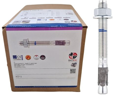 BATIFIX 10 Stück Schwerlastanker verzinkt mit ETA Option 1 Industriequalität Schwerlastdübel Keilanker Bolzenanker Ankerbolzen Blitzdübel Ankerschraube (M10 x 115)
