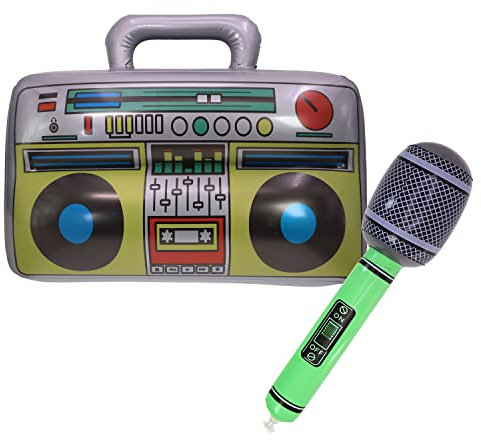 DBOO Boom Box Spwaker gonflable pour déguisement avec microphone et instruments gonflables