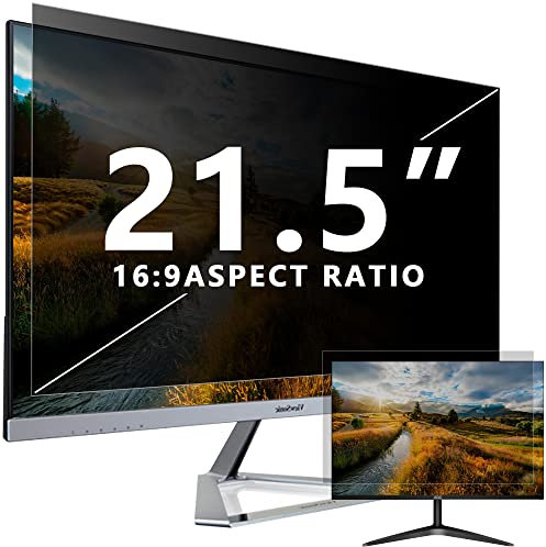 Sichtschutzfilter kompatibel mit 21,5 Zoll 16:9 Breitbild-Display - Monitor, Desktop-PC, Computer, Anti-Spy/Einfache Installation/Anti-Glare/Blockierung blaues Licht