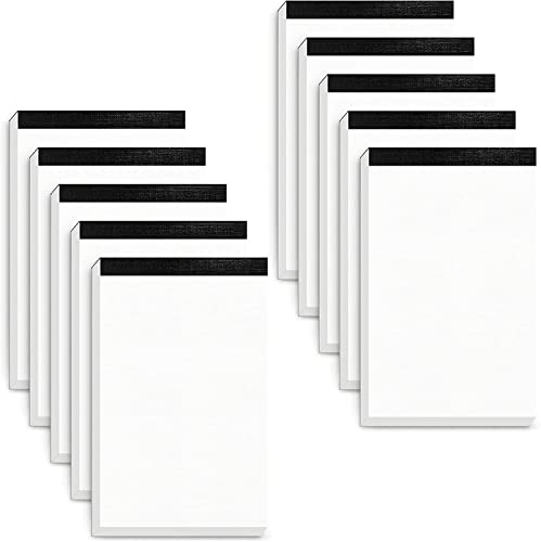 Notizblock A7 Blanko 10 Stück, Mini Notizblöcke Schreibblock Blanko A7 Nachfülleinlagen 50 Blatt pro Block Notizblock Klein Notizzettel Block To Do Listen Block für Arbeit Studie Büro Schule Haushalt