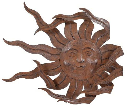 Oligsky Wanddekoration aus Metall, 53,3 cm, für den Außenbereich, Sonne, Garten, wasserdicht, wetterfest