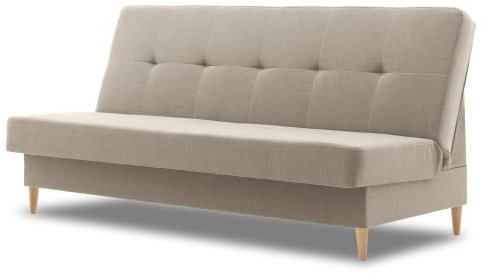 Klappcouch Artem 193x93 mit schlaffunktion - Klassisch Design - Holzfüße - Auswahl an Farben (Hugo 1)