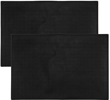 ZEONHEI 2 unidades de 45 x 30 cm para bar, alfombrilla de silicona grande, alfombrilla de goteo rectangular, alfombrilla de servicio de bar, alfombrilla antideslizante, alfombrilla de secado para