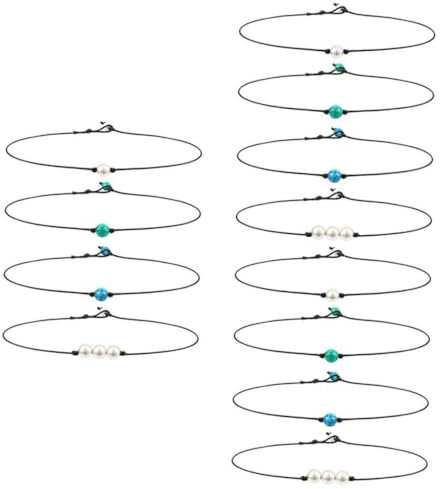 Holibanna 8 Stk Muschelkette Edelsteinschmuck Muschelschmuck schwarze Halsbandkette Handschmuck Halskette Freundschaftskette Unterlegkeile Schmuck Charms Schmuck Perle Lederseil Zubehör Mann