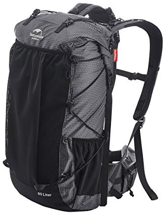 Naturehike Rock 40/60+5 l Lätt Vandringsryggsäck för Män/Kvinnor, Vattenavvisande Vikbar Ryggsäck med Inre Ram, Dagryggsäck för Camping, Cykling, Klättring, Vandring, Bergsklättring, Utomhus