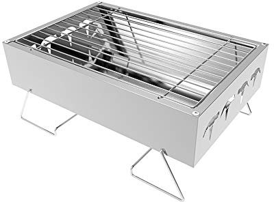 Grill i rostfritt stål obestruket kol BBQ Liten mini-grill Grill middag utomhusgrill