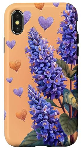 iPhone X/XS Anise Hyssop Flowers With Hearts Around Boho Style Graphic Case