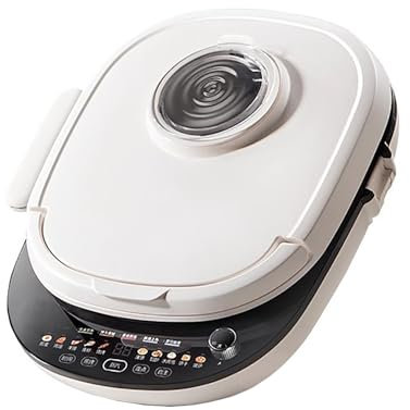 Padella Elettrica con Coperchio, Teglia Elettrica per Interni Senza Fumo, con Doppia Piastra per Friggere, Padella Elettrica con Controllo Della Temperatura Indipendente Regolabile