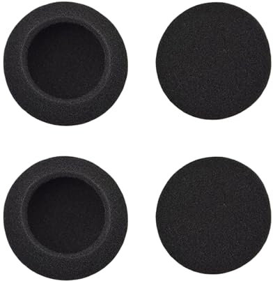 4 Pièces Mousse pour Protection Casque Audio Universelle,Coussinets d'Oreillettes en Mousse avec Micro - Diamètre 5cm Accessoires de Remplacement Réutilisables pour Casques et Écouteurs (Noir)