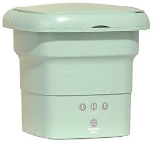 zhyunvd 4Kg Foldable Mini Washing Machine, Compact, Home, Baby Clothes, Underwear, Small Items, Apartment, Dorm, RV Travel Laundry, Bluish Green, Efficient in Cleaning Performance