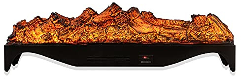 Caminetti, Camino Elettrico, Stufa Camino con Fiamma realistica e Letto braci, luminosità Regolabile, Cornice Nera, 46,4x18,1x8,3 Pollici
