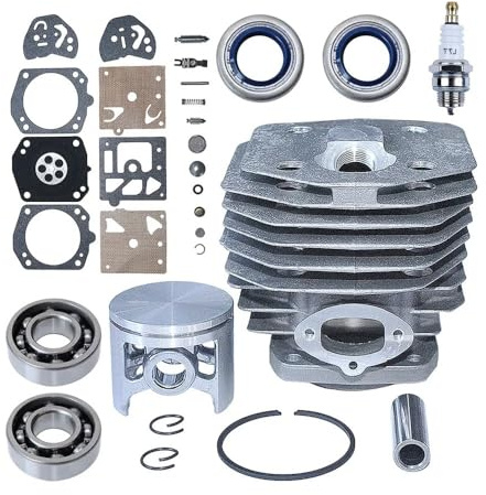 Reservdelar 45mm Cylinderkolv Förgasare Reparation Kt Passar for Hus 254 154 XP 254XP Motorsåg Tändstift Vevaxellager