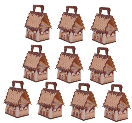 Cabilock 10piezas Cajas de Dulces Casita de Jengibre para Galletas Cajas de Papel Decorativas para Fiestas Navideñas Regalos de Pan de Jengibre