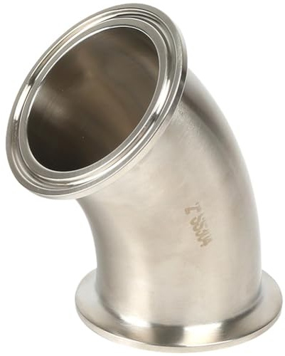 FACAIIO 304 Stainless Steel 45-Degree Clamp-Type Elbow Pipe Fitting, Sanitary Grade 3A, Food Processing Industry