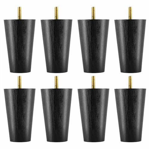 BE-TOOL 8 ben för möbler, plastfötter för skåp med hållbara skruvfixeringar, runda ben för garderob, soffa, stol och säng (6 cm * 4 cm * 10 cm)