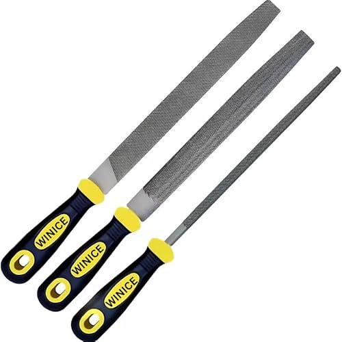 WINICE 3-Piece 8 Metal File Set, Set of Flat, Round, Half Round, for Metal Sharpening, Shaping, Finishing & Smoothing for DIY & Professional Use