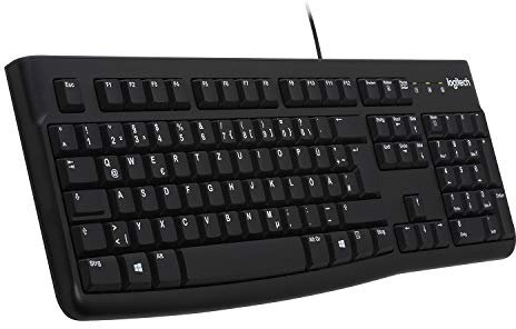 Logitech K120 Wired Business Keyboard, QWERTZ German Layout - Black