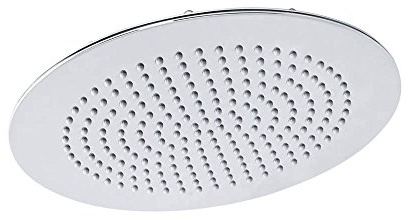 Hudson Reed HEAD26 ǀ Modern Bathroom Slim Stainless Steel Round Fixed Shower Head, 56mm x 300mm, Chrome