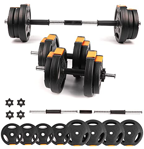 Phoenix Fitness Dumbbells Weight Set, Adjustable 2 in 1 Barbell Set for Exercise, Muscle and Strength Training