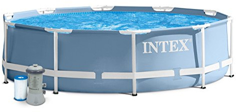 3in1 Set Stahlrahmenbecken PRISM 366 x 76 cm Gartenpool Metal Frame Intex 28710 mit Filterpumpe 2271 Liter / Stunde