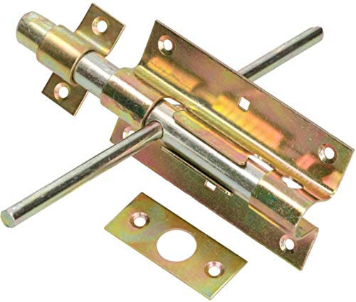 KOTARBAU® Bullone del perno 150/16 bullone serratura zincata su entrambi i lati dorato metallo cancello bullone porta