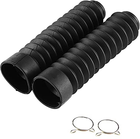 Motorrad Gabelabdeckung Gamaschen Alligatoren Stoßdämpfung Staubschutz 210x42mm(Schwarz)