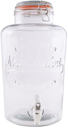 Point-Virgule Dispenser per bevande in vetro con rubinetto, per acqua e cocktail, mobile bar, 8 l