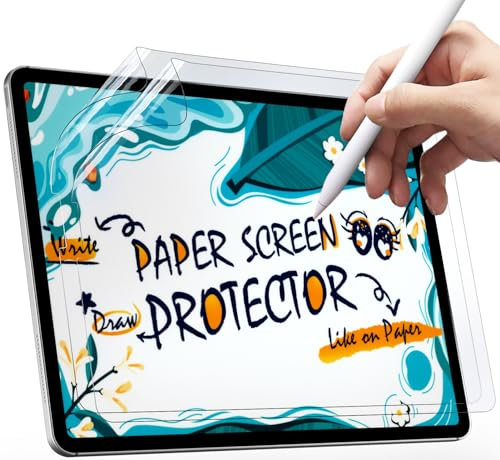 Mamol 2 Stück Papier Schutzfolie für iPad Pro 12,9 Zoll 2022,2021,2020,2018, Papier-Displayschutzfolien, matte Papierfolie zum Zeichnen, Skizzieren und Schreiben mit dem Apple Pencil