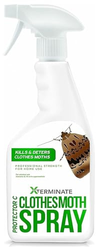 Xterminate Carpet and Clothes Moth Killer Spray 1L Treatment, Fast Acting, Safe and Effective Repellent Protection for All Carpets, Rugs, Upholstery and Other Surfaces