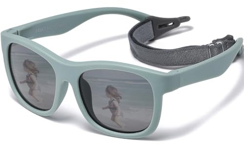 Musivon Baby Sonnenbrille 6 monate - 2.5 Jahre, Polarisierte Kinder Sonnenbrille Flexibler Rahmen fur Jungen Mädchen