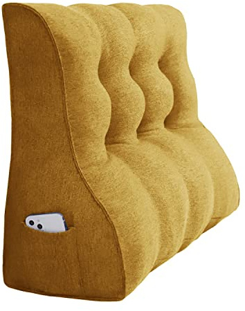 Johnear Rückenkissen Ergonomisch Gekrümmt für Sofa & Bett (Gelb, 200cm) | Ergonomisches Rückenkissen mit gekrümmter Form – passt sich der Wirbelsäule an, entlastet den Rücken. Waschbar.