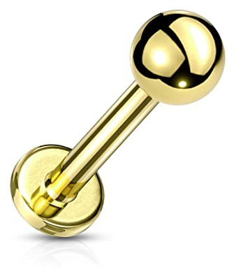 Paula & Fritz® Push-In Labret Piercing Kugel Chirurgenstahl 316L Ball Set 0,8-mm 1-mm 1,2-mm Stab-Dicke Madonna Medusa Monroe Helix Tragus Dahlia
