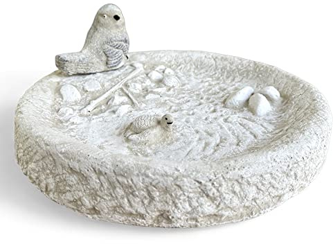 Radami Vogeltränke Vogelbad Wasserstelle Vogelbecken Schildkröte GRAU mit Vogel ca.4,6kg