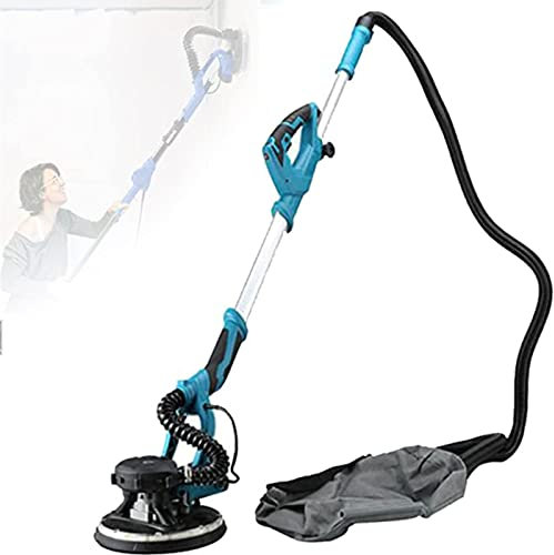 UIBAO Levigatrice Muro1800W,Levigatrice per Cemento,1000-2100 RPM,Fresatrice,Smerigliatrice Orbitale,con aspirapolvere e Illuminazione a LED,per Cartongesso,Pareti,Soffitto,Sander+100sandpad