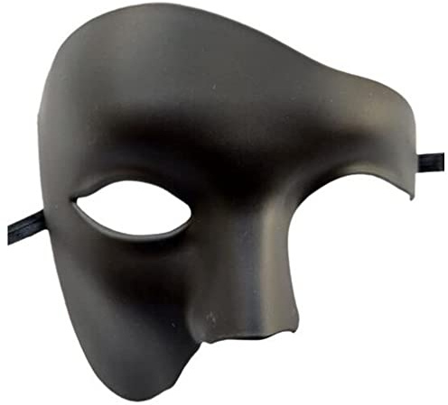 Masquerade Masks for Men, Black Venetian Mask Vintage Phantom of The Opera Mask, Adult Half Face Party Mask for Halloween Christmas Mardi Gras Costume Wedding Cosplay Party