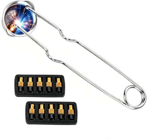 Flint Striker 1Pc Flints Spark Lighter Nickel-Plated Round Head Steel + 10Pcs Igniter Flints Camping Lighters Fire Starter Tool for Welding Outdoor Sports