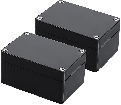 2 Pezzi Scatola di Giunzione Esterna, Scatole di Derivazione Impermeabili IP65 Scatola di Connessione Elettrica per Accessori Elettrici Plastica 100x68x50 mm/Nero