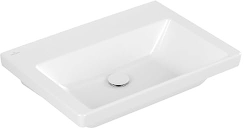 Villeroy & Boch Subway 3.0 Schrankwaschtisch, 650 x 470 mm, 1 Hahnloch, ohne Überlauf, ungeschliffen, 4A7068, Farbe: Weiß Ceramicplus